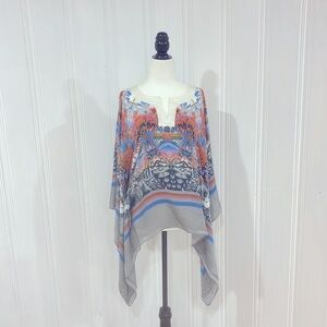 TRISTAN Gorgeous silk poncho shirt